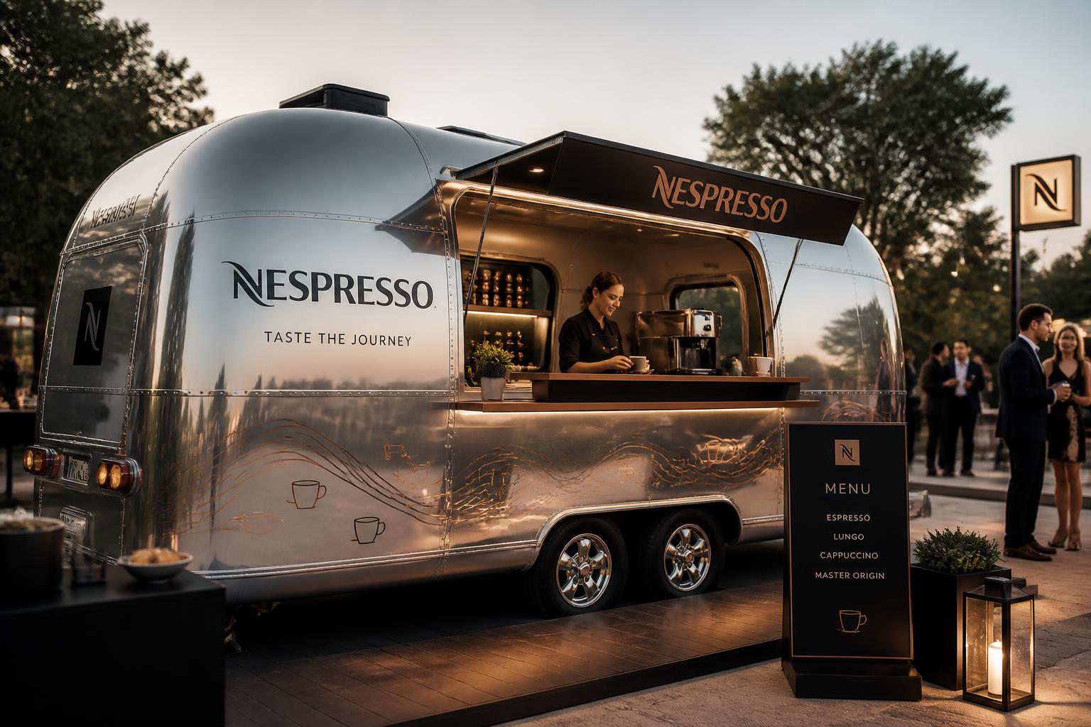 Nespresso coffee truck op een bedrijfsevent